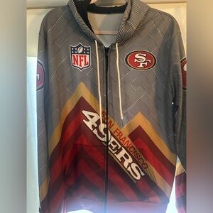 San Francisco 49ers NFL Zip-Up Hoodie Size Large Polyester